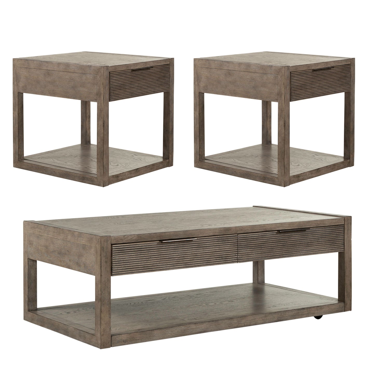 Bartlett Field - 3 Piece Table Set (1 Cocktail 2 End Tables) - Gray