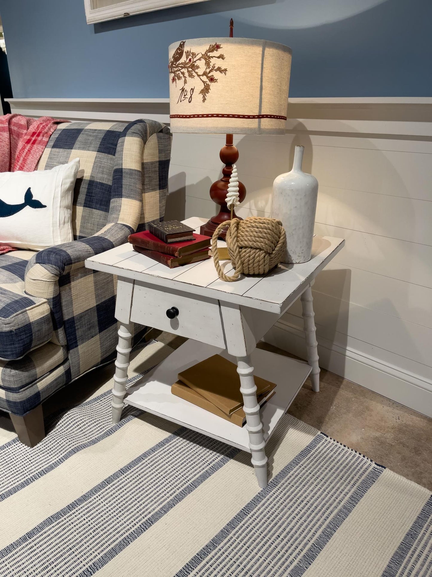 Vintage Market - Splayed Bobbin Leg 1 Drawer End Table