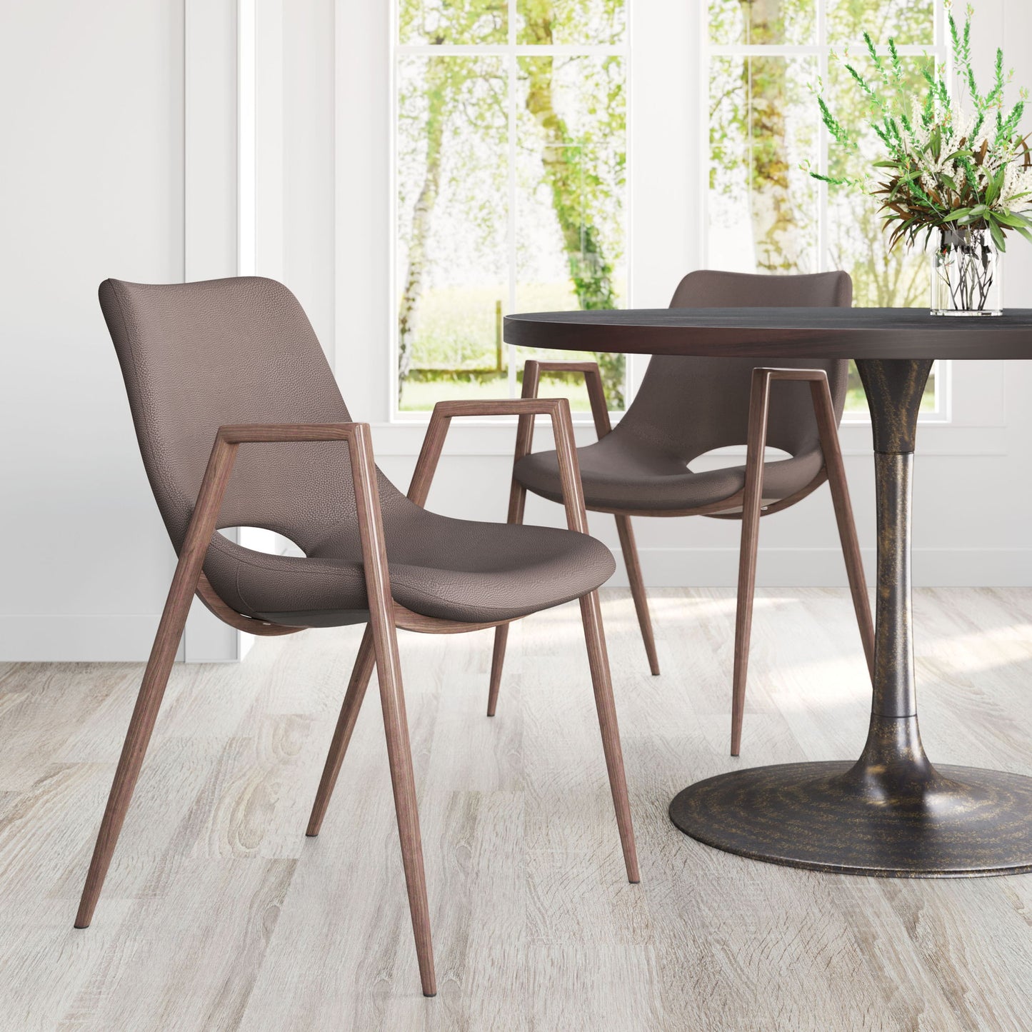 Desi - Dining Chair (Set of 2) Walnut Legs