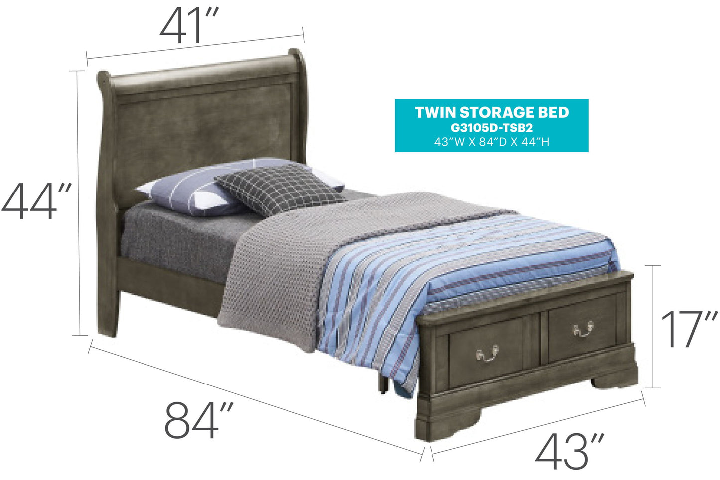 Glory Furniture - Louis Phillipe - Storage Bed
