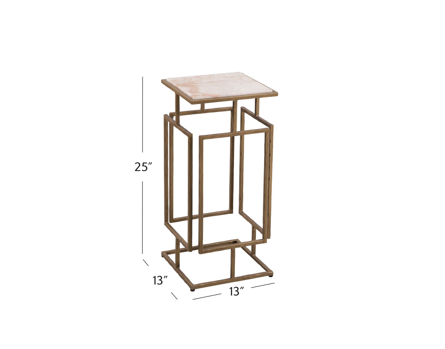 Audrey - Accent Table - Antique Brass / Italian Marble
