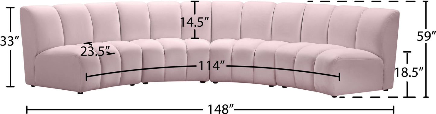 Infinity - 4 Piece Velvet Modular Sectional