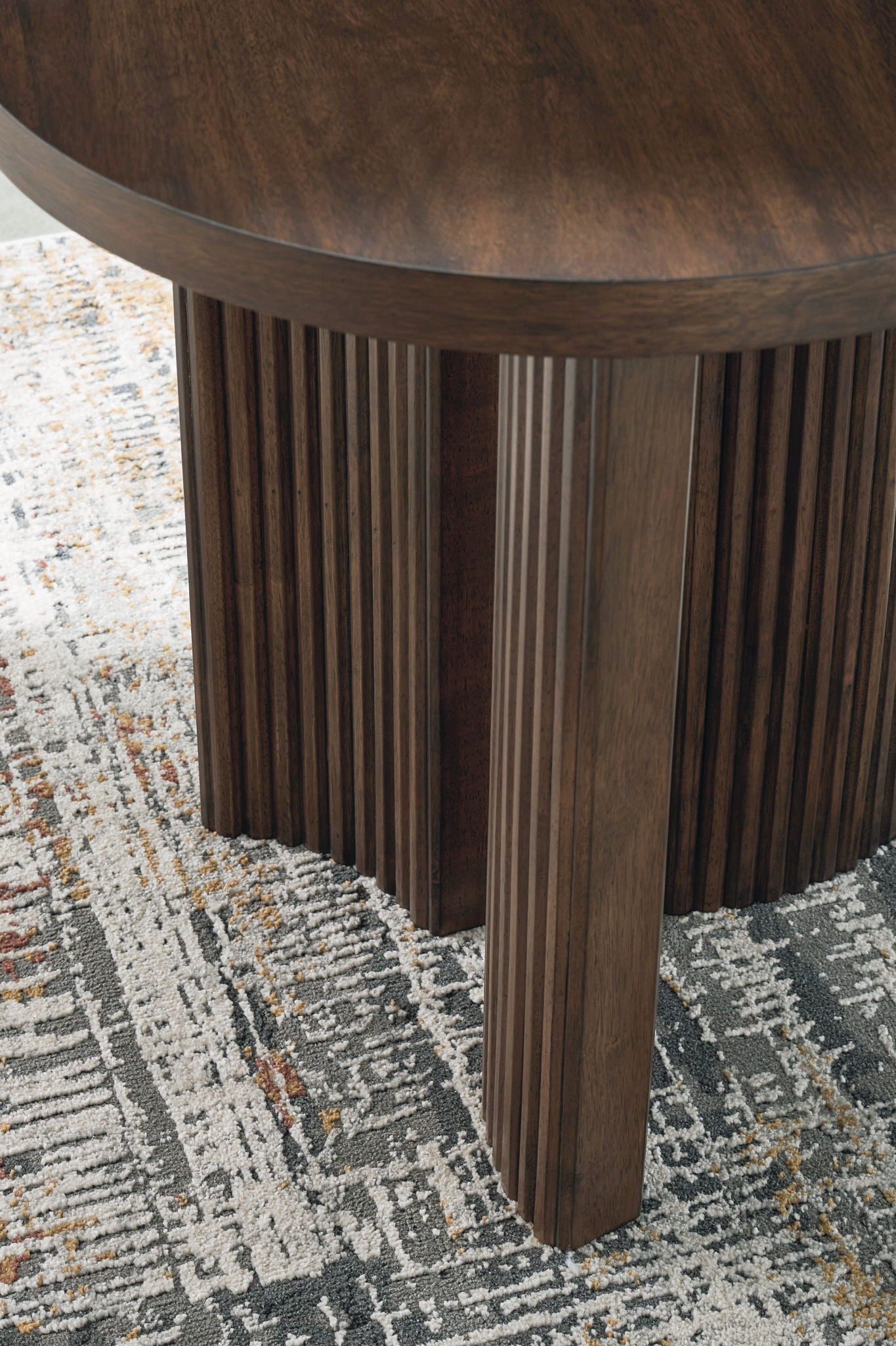Korestone - Round End Table - Dark Brown
