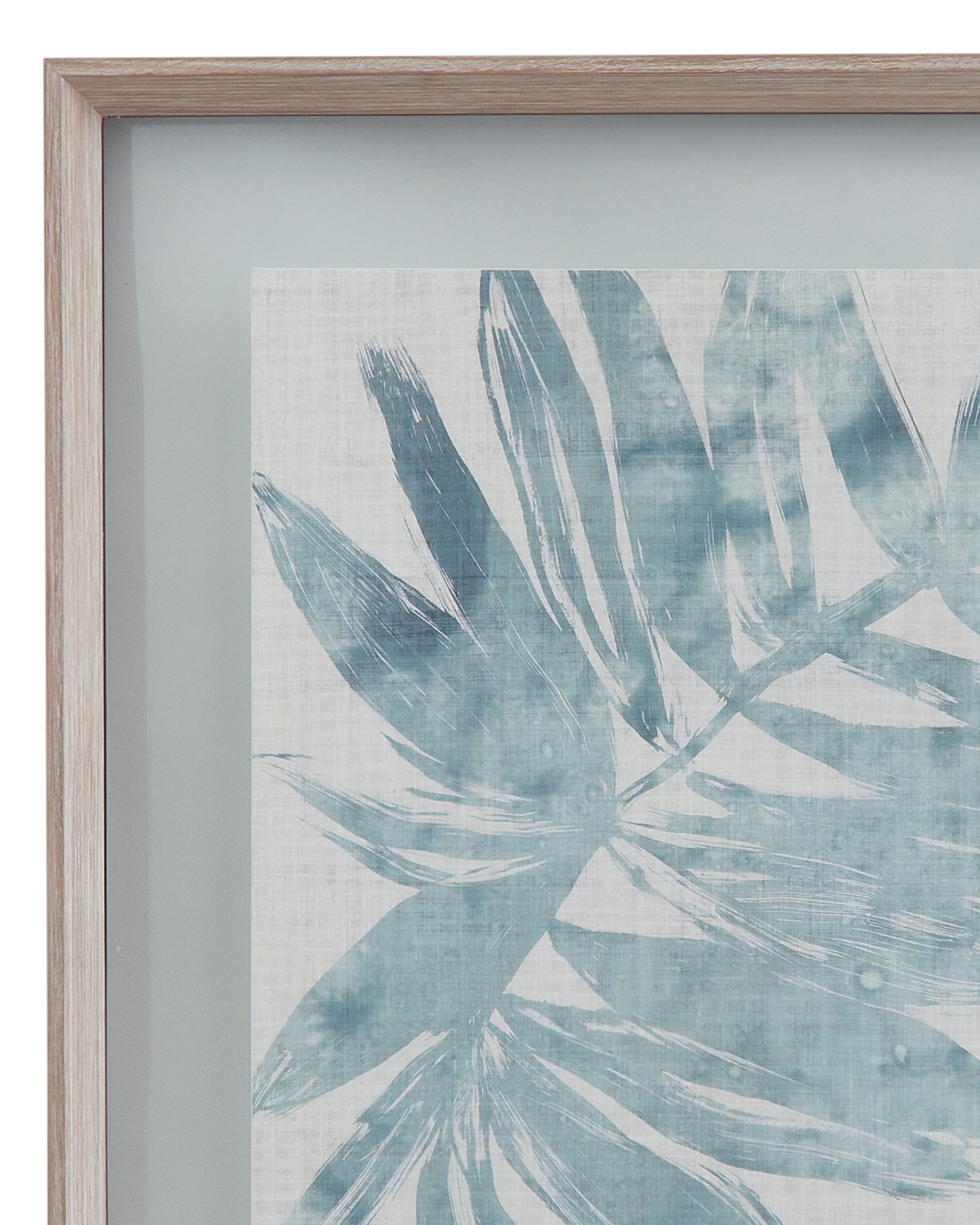 Burlap Ocean Palm Framed Print (Set of 4) - Light Blue