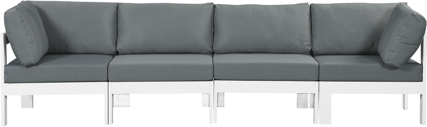 Nizuc - Outdoor Patio 4 Seat Modular Sofa With White Frame