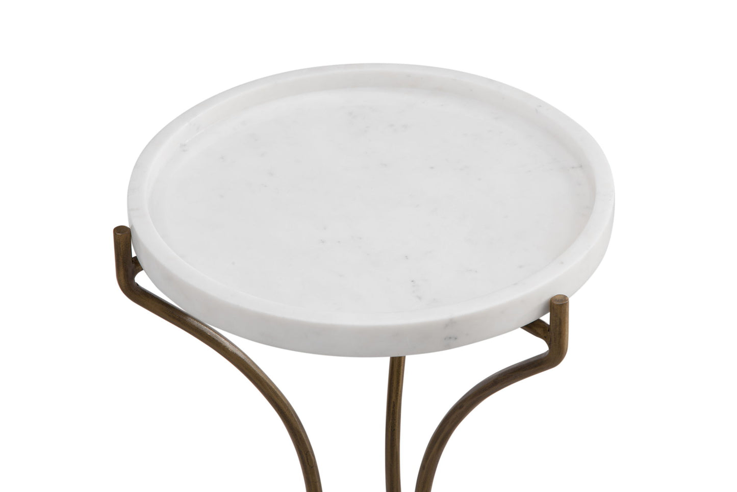 Mcgowan - Accent Table - Antique Brass / White Marble