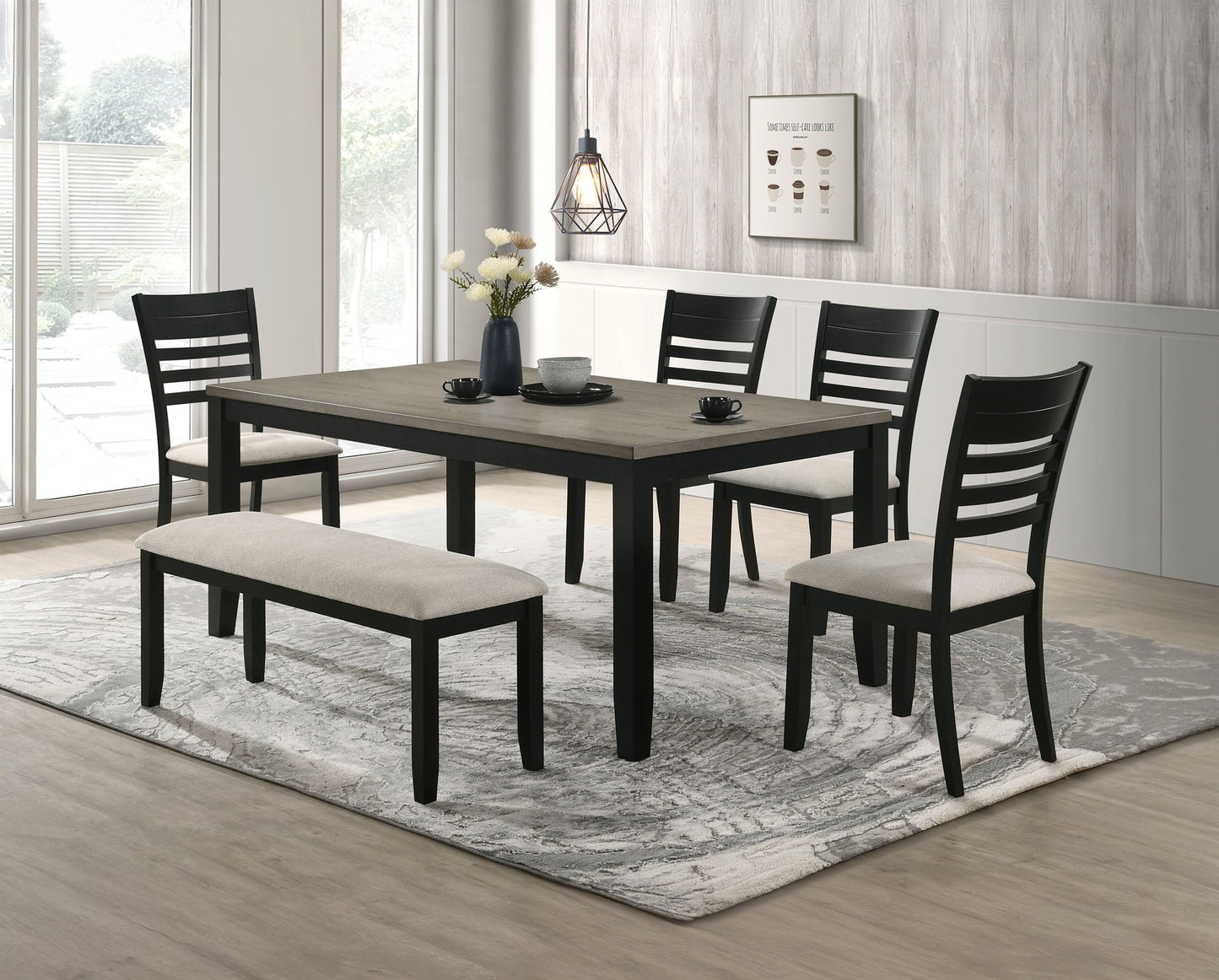 Folio - Dining Table - Light Brown / Black