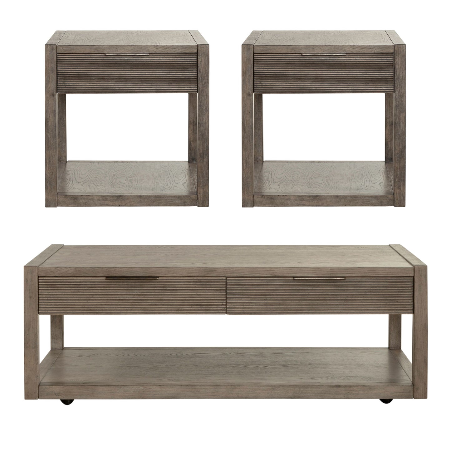 Bartlett Field - 3 Piece Table Set (1 Cocktail 2 End Tables) - Gray