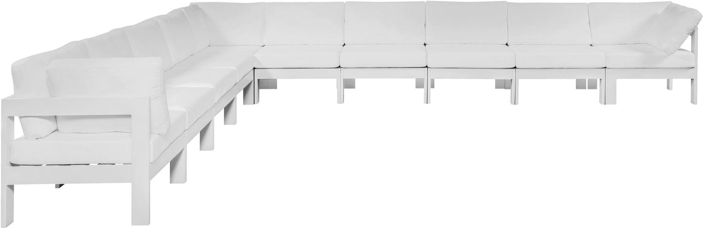 Nizuc - Outdoor Patio 10 Piece Modular Sectional With White Frame