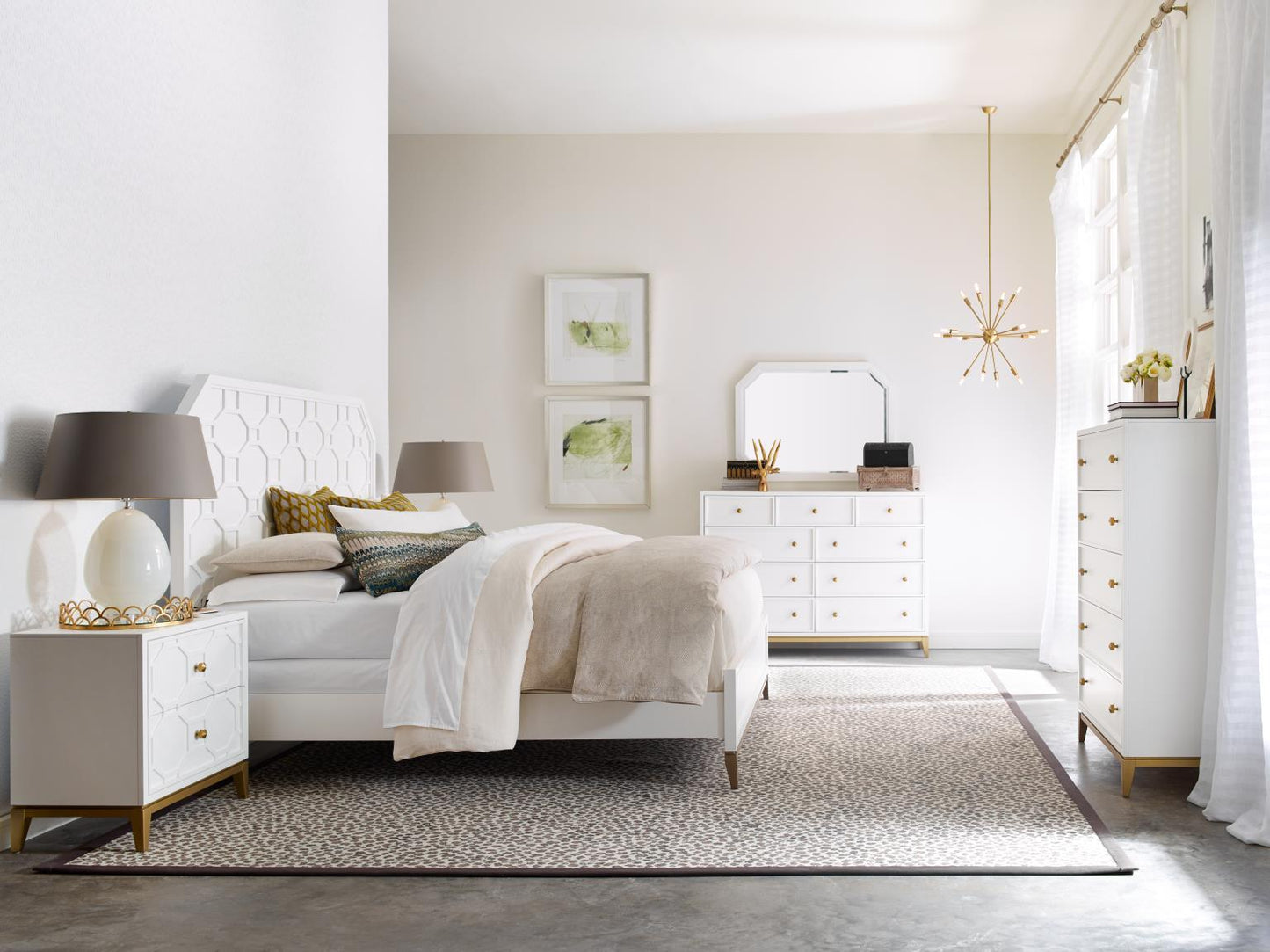 Chelsea - Drawer Chest - White With Gold Accents