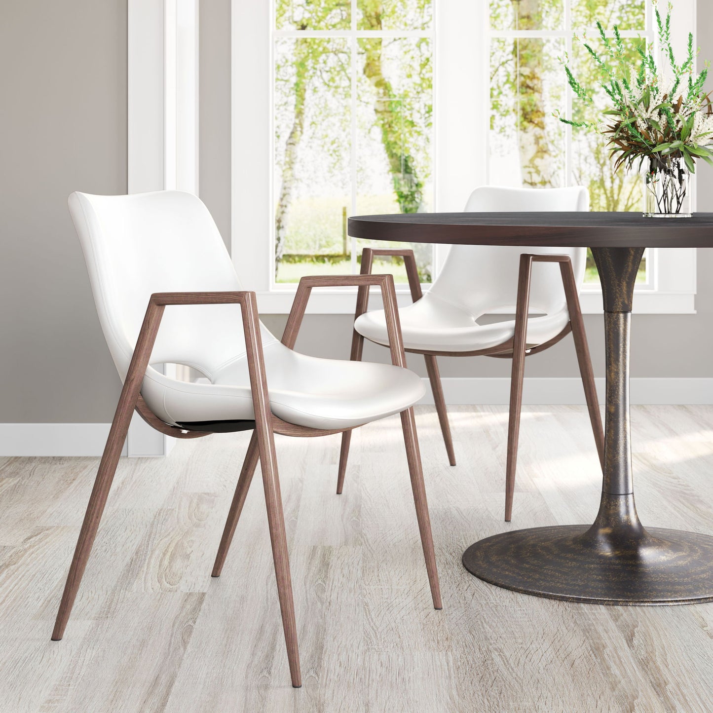 Desi - Dining Chair (Set of 2) Walnut Legs