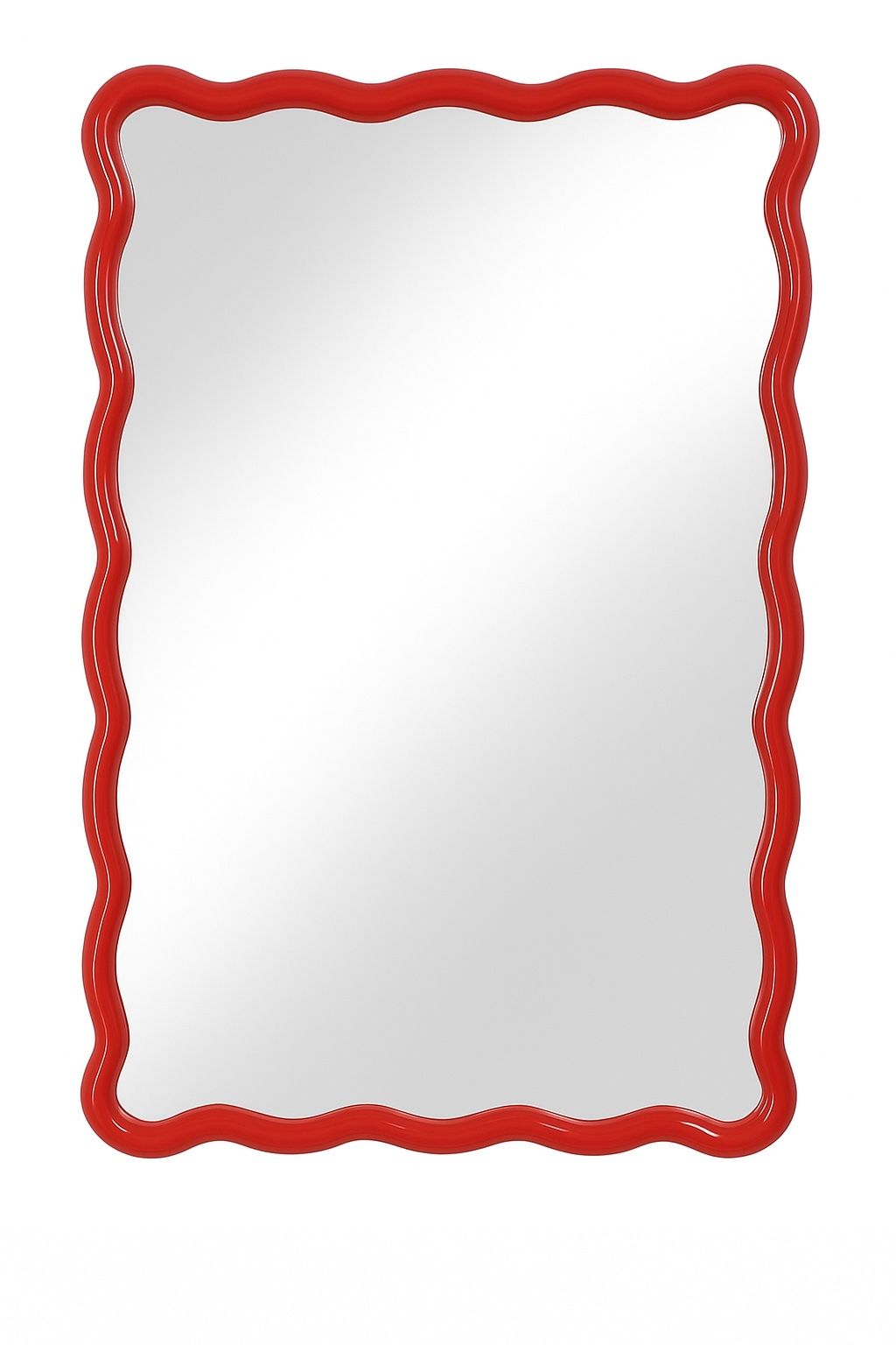 Camellia - Rectangular Wall Mirror - Red Lacquer