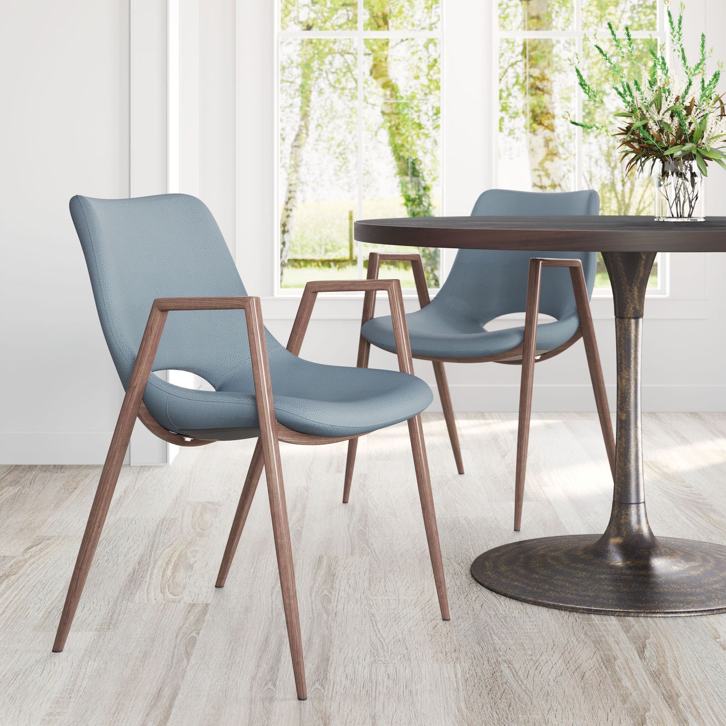 Desi - Dining Chair (Set of 2) Walnut Legs