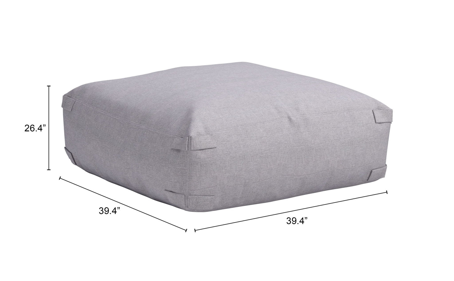 Luanda - Outdoor Ottoman - Gray