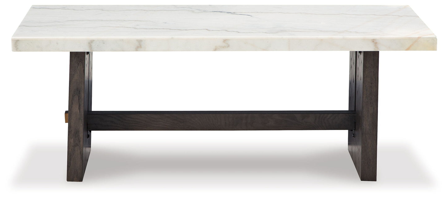 Burkhaus - Rectangular Cocktail Table - White / Dark Brown