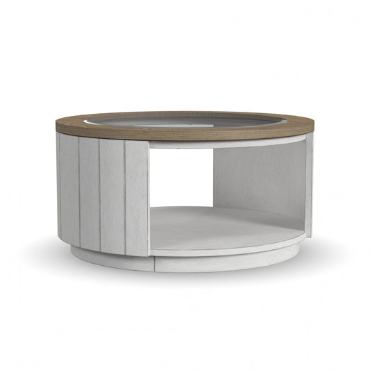 Melody - Round Coffee Table With Casters - White