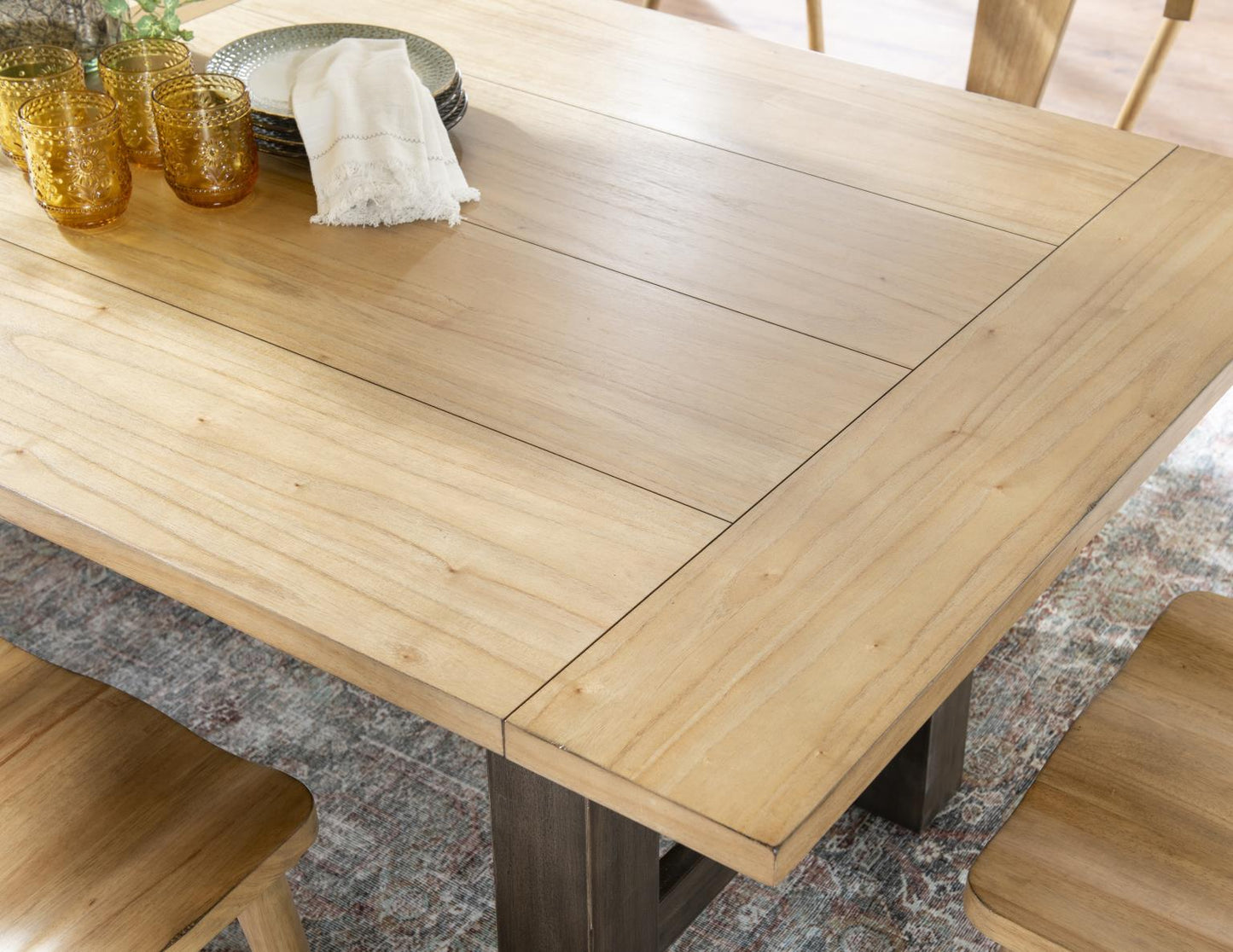 XXX's And OOO's - Trestle Dining Table - Two Tone