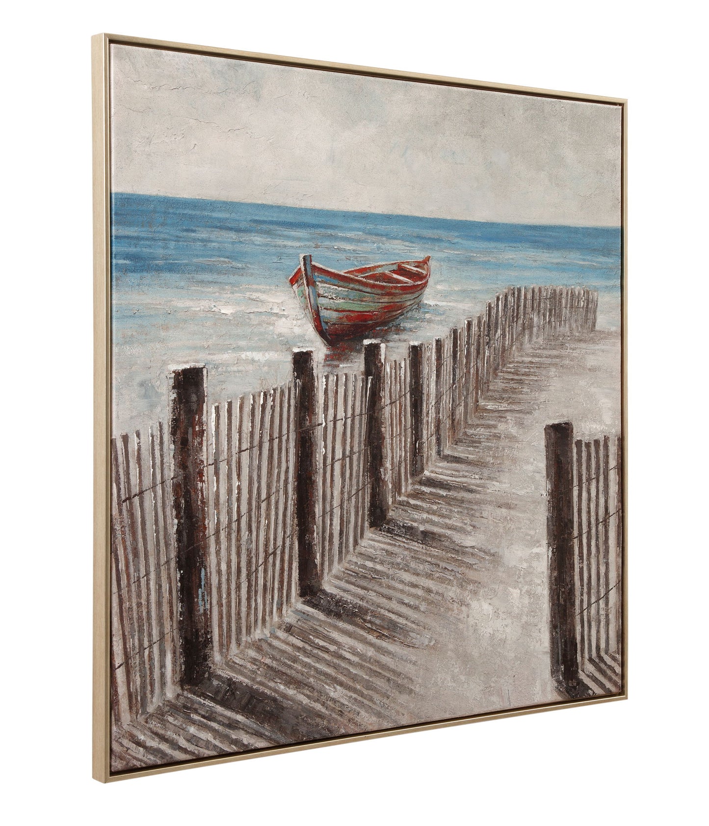 Camden Marsh Framed Canvas - Gray / Blue
