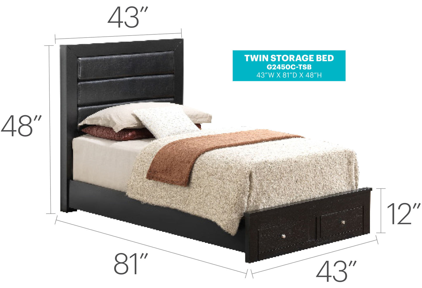 Glory Furniture - Burlington - Upholstered Storage Bed
