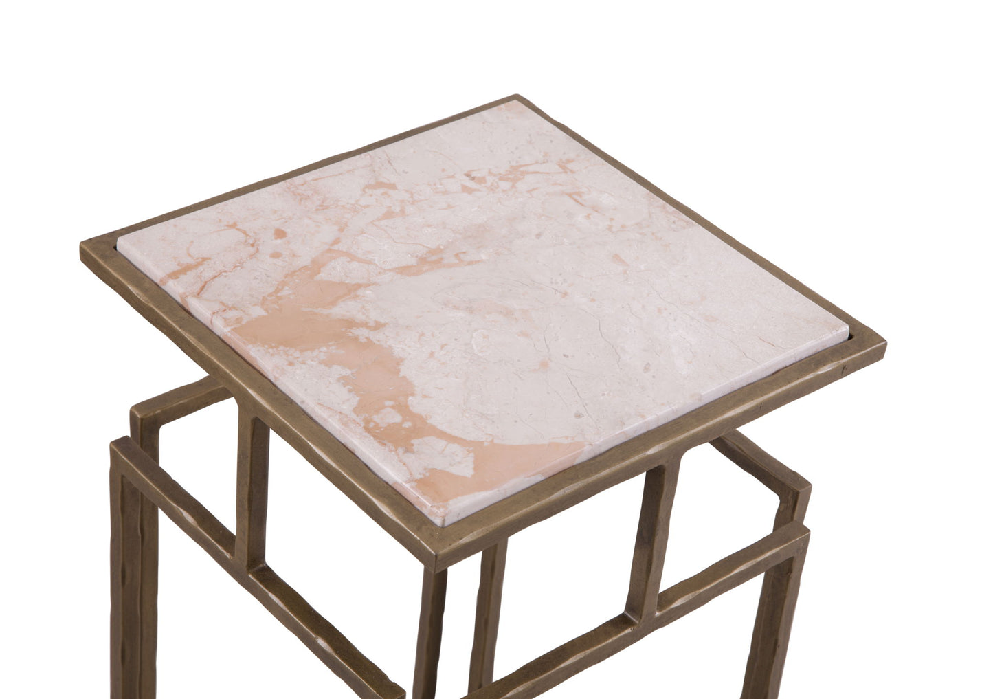 Audrey - Accent Table - Antique Brass / Italian Marble