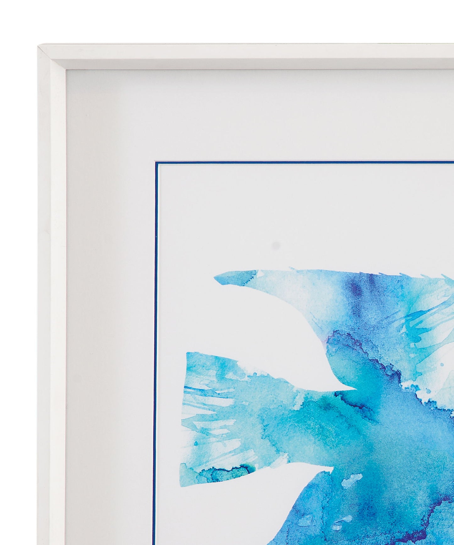 Watercolor Fish II Framed Print - Blue / White