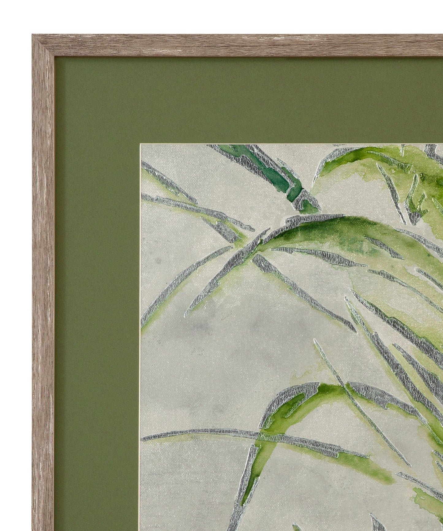 Green Palm II Framed Print - Green / Light Brown