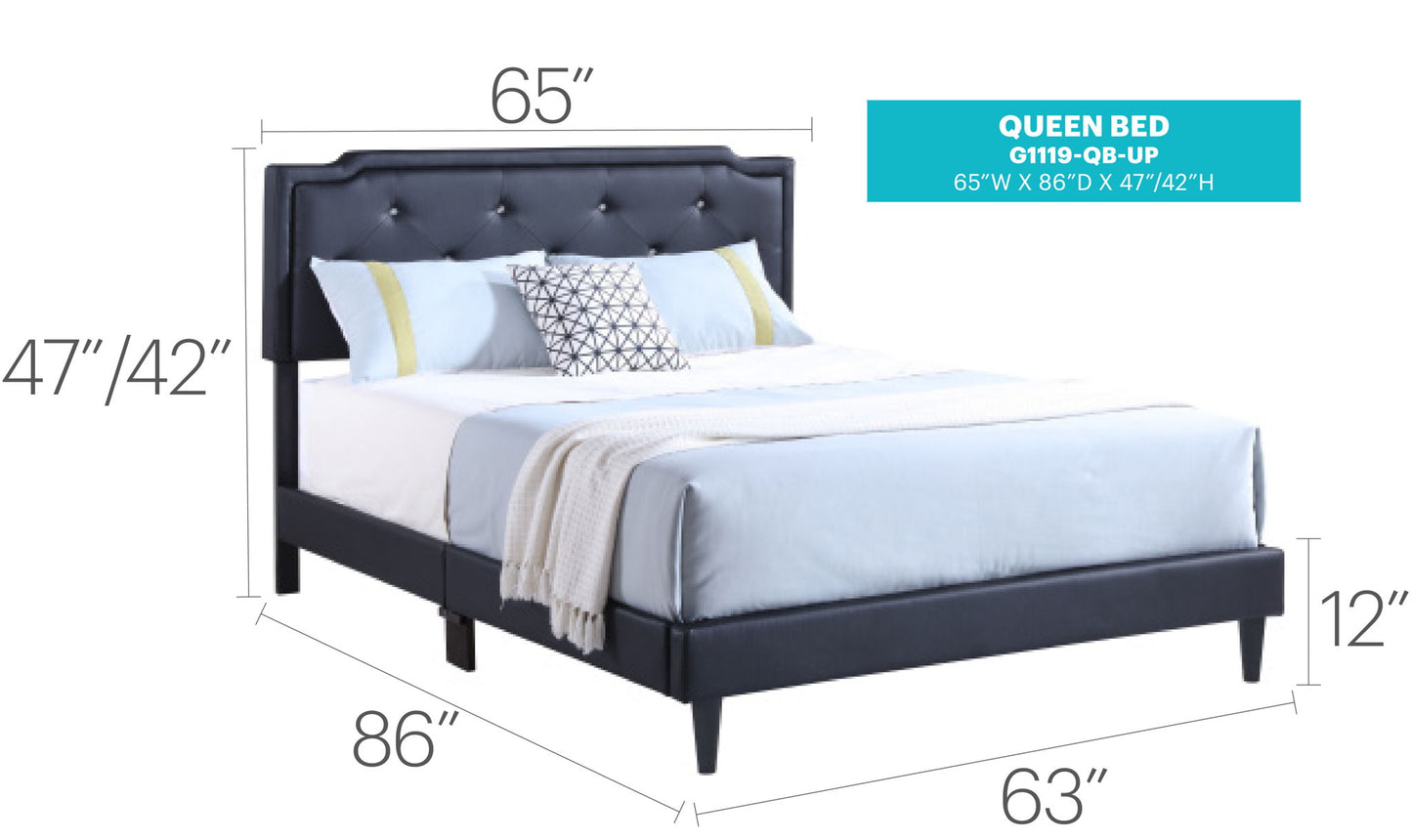 Glory Furniture - Deb - Faux Crystals Tufted Bed