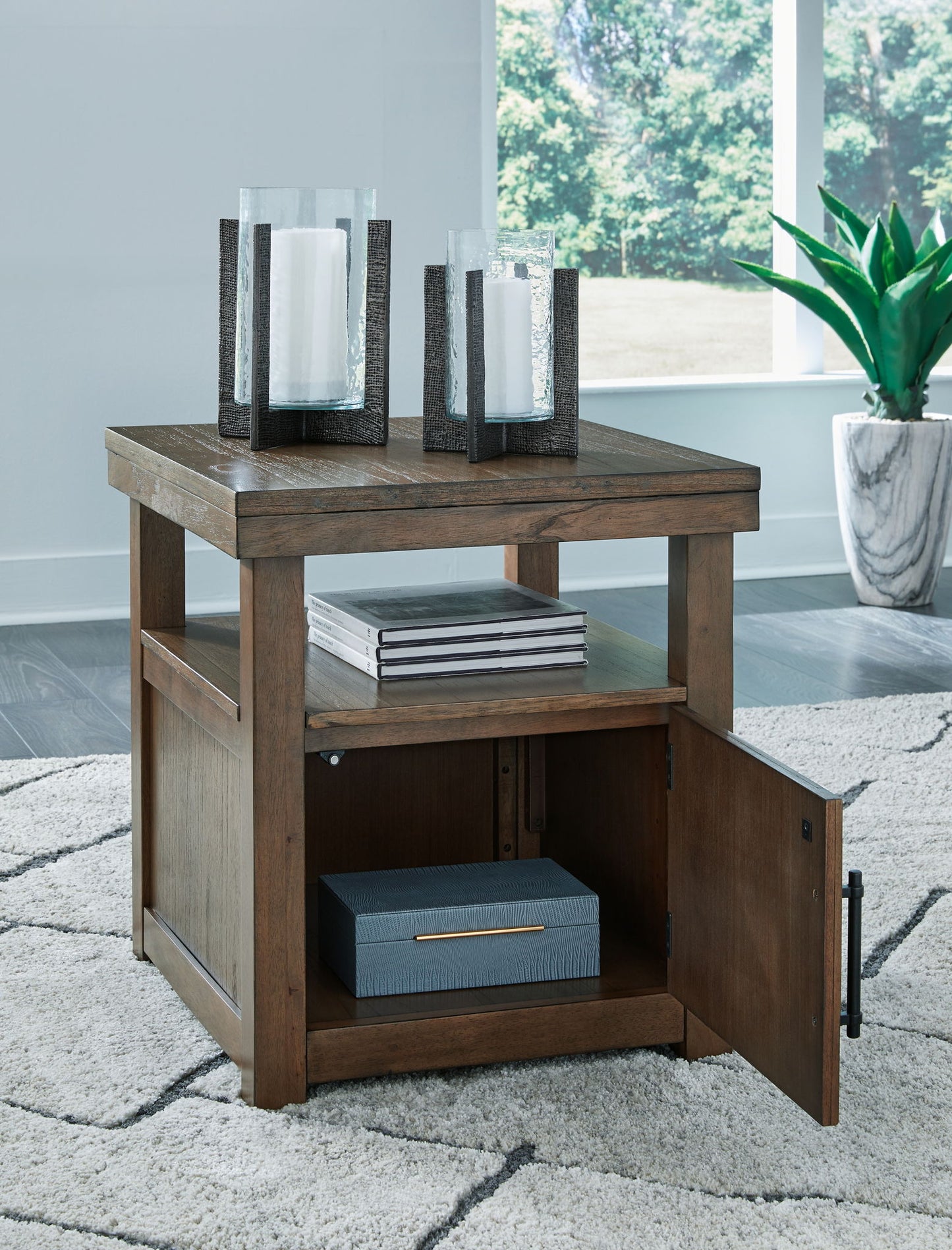 Boardernest - Rectangular End Table - Brown