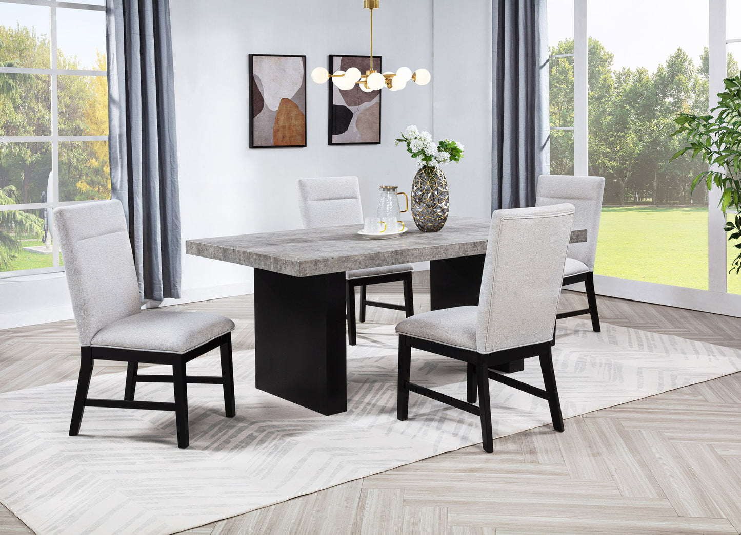 Sebastian - Dining Table - Black / Gray