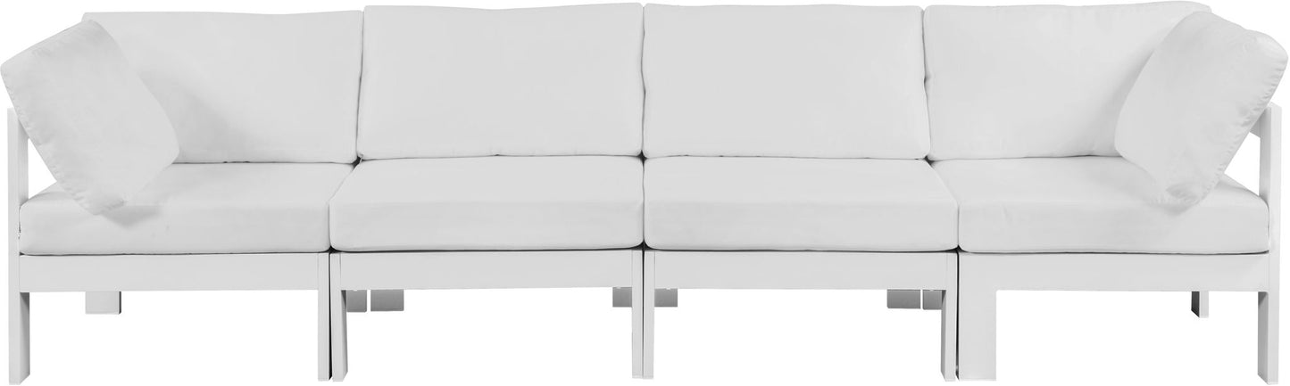 Nizuc - Outdoor Patio 4 Seat Modular Sofa With White Frame
