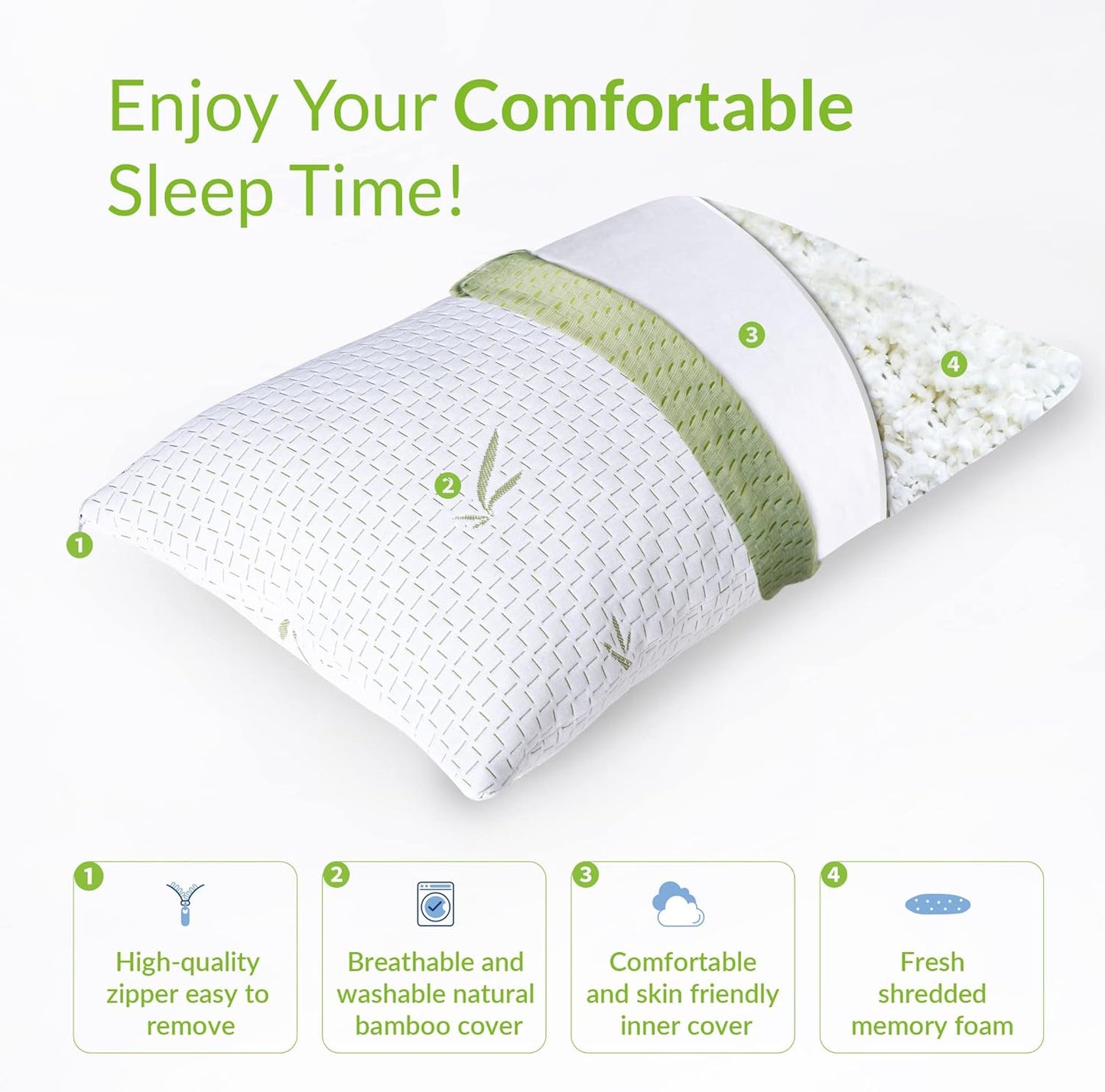 Bamboo Shredded Memory Foam Pillow