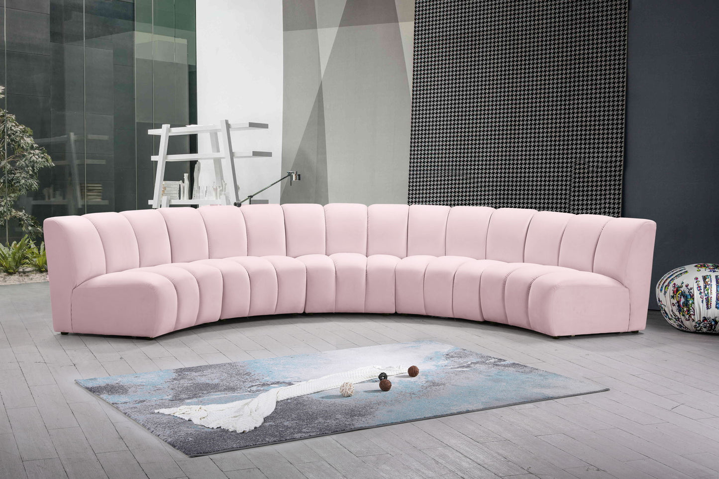 Infinity - 5 Piece Velvet Modular Sectional