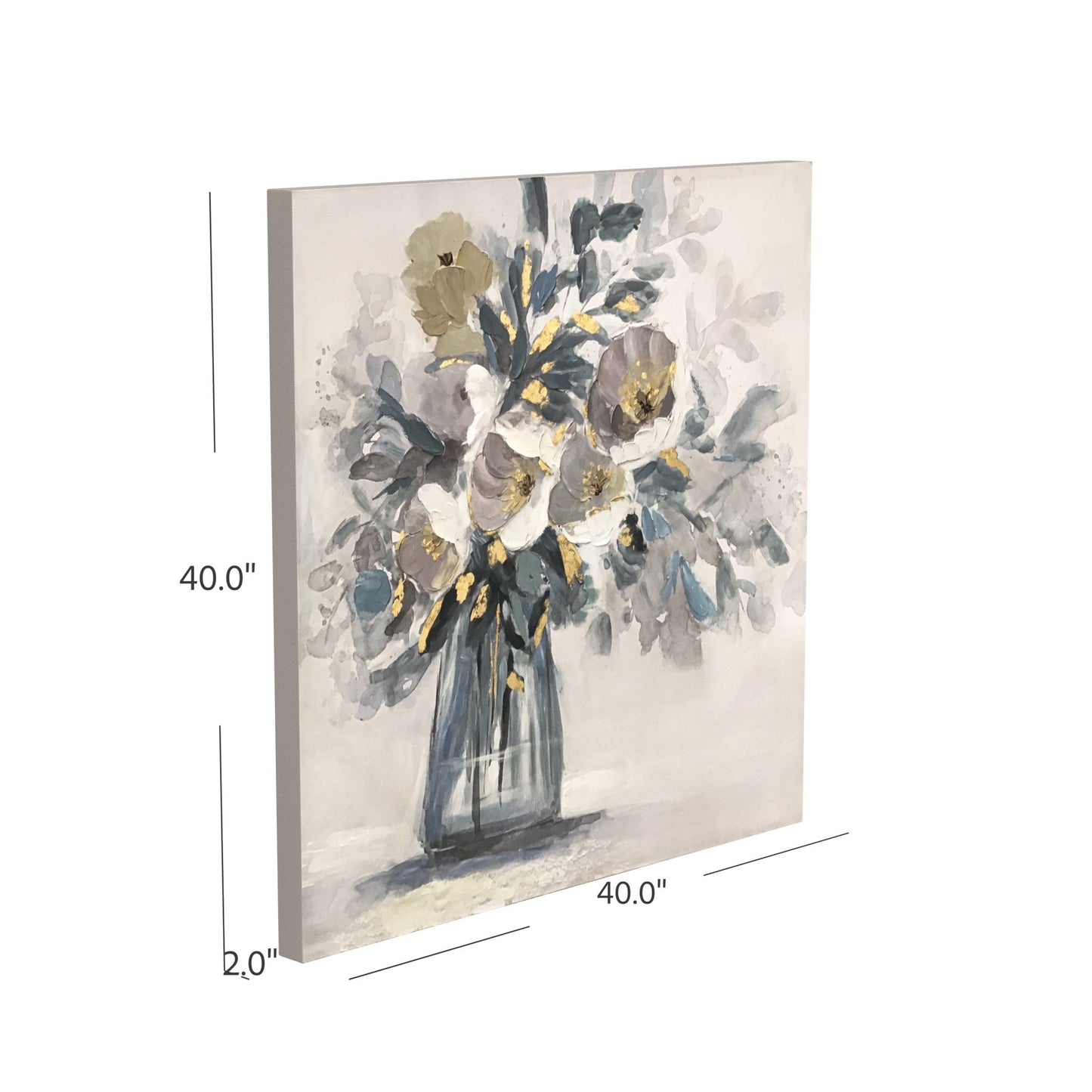 Chloe Canvas Art - Beige / Light Blue