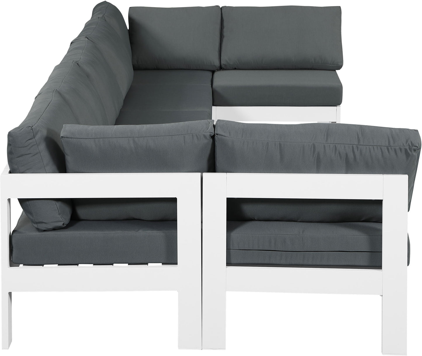 Nizuc - Outdoor Patio 7 Piece Modular Sectional With White Frame