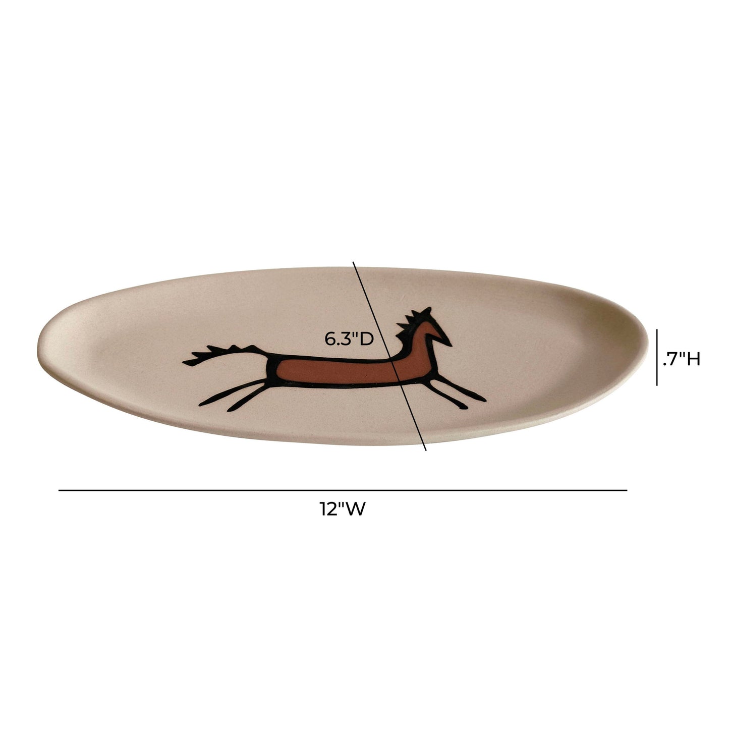 Earthenware - "Horseplay" Catchall Dish - White