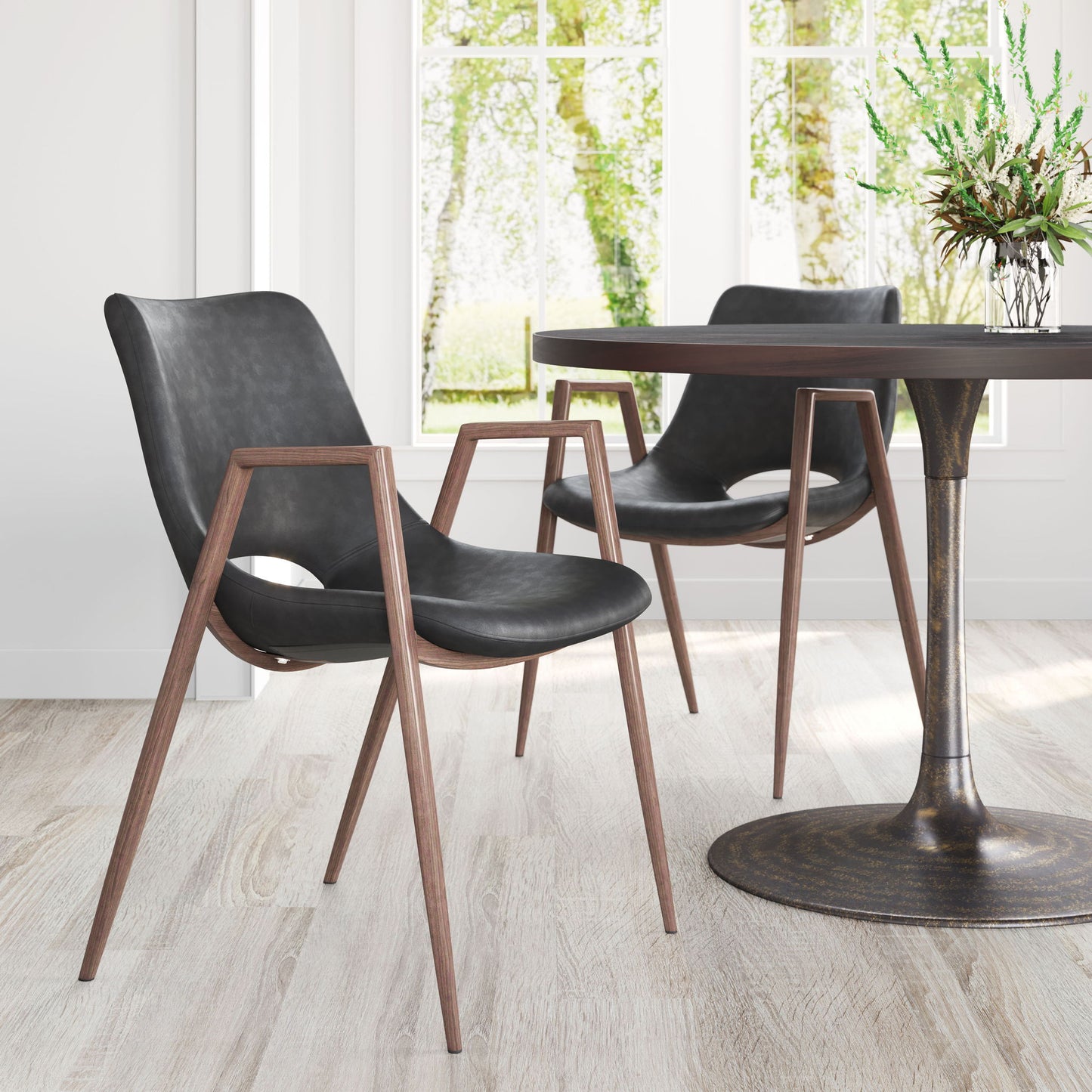 Desi - Dining Chair (Set of 2) Walnut Legs