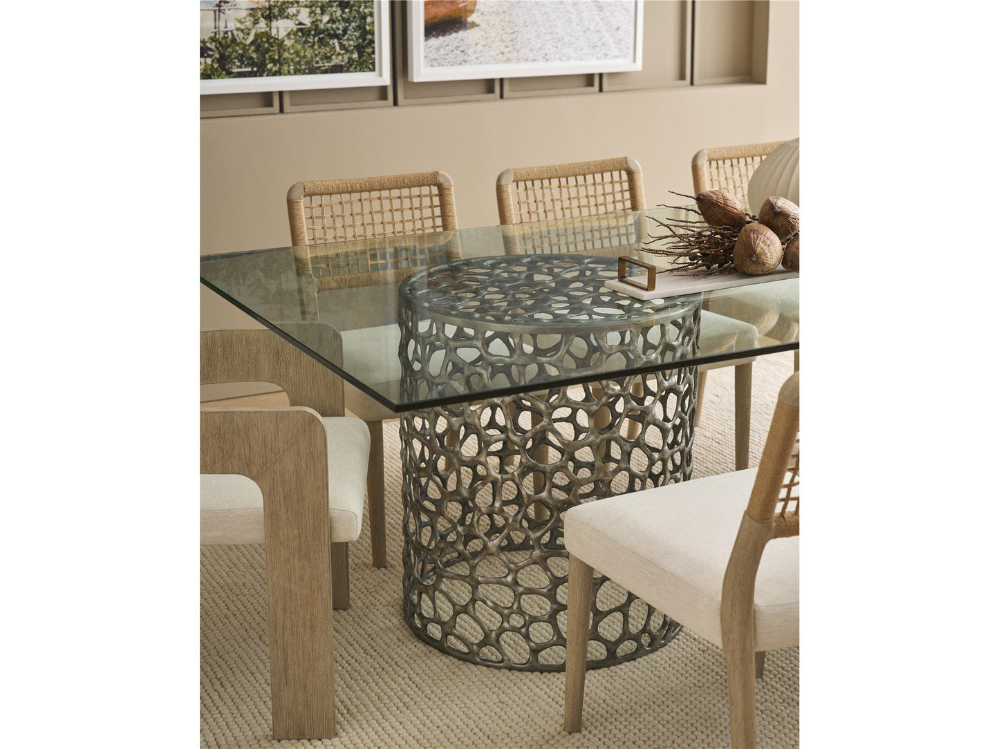 Oasis - Coral Rectangle Dining Table - Pearl Silver