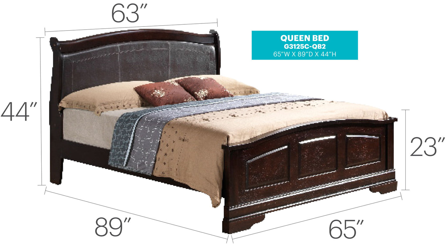 Glory Furniture - Louis Phillipe - Upholstered Bed