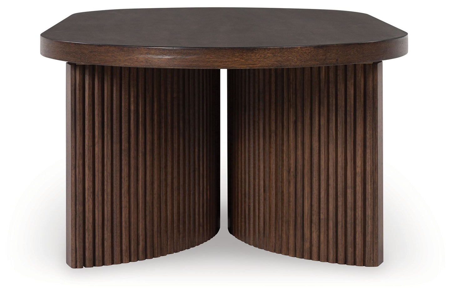 Korestone - Oval Cocktail Table - Dark Brown
