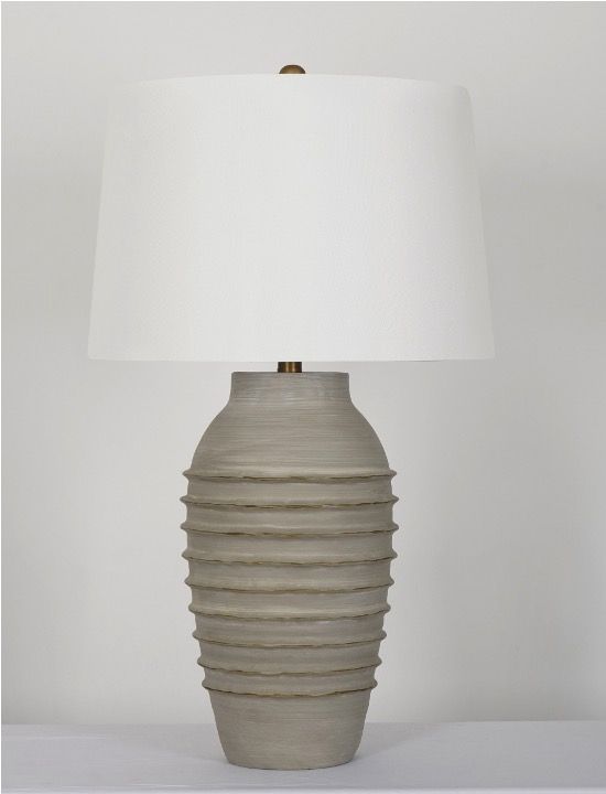 Monterey - Table Lamp - Cement / Brushed Gold