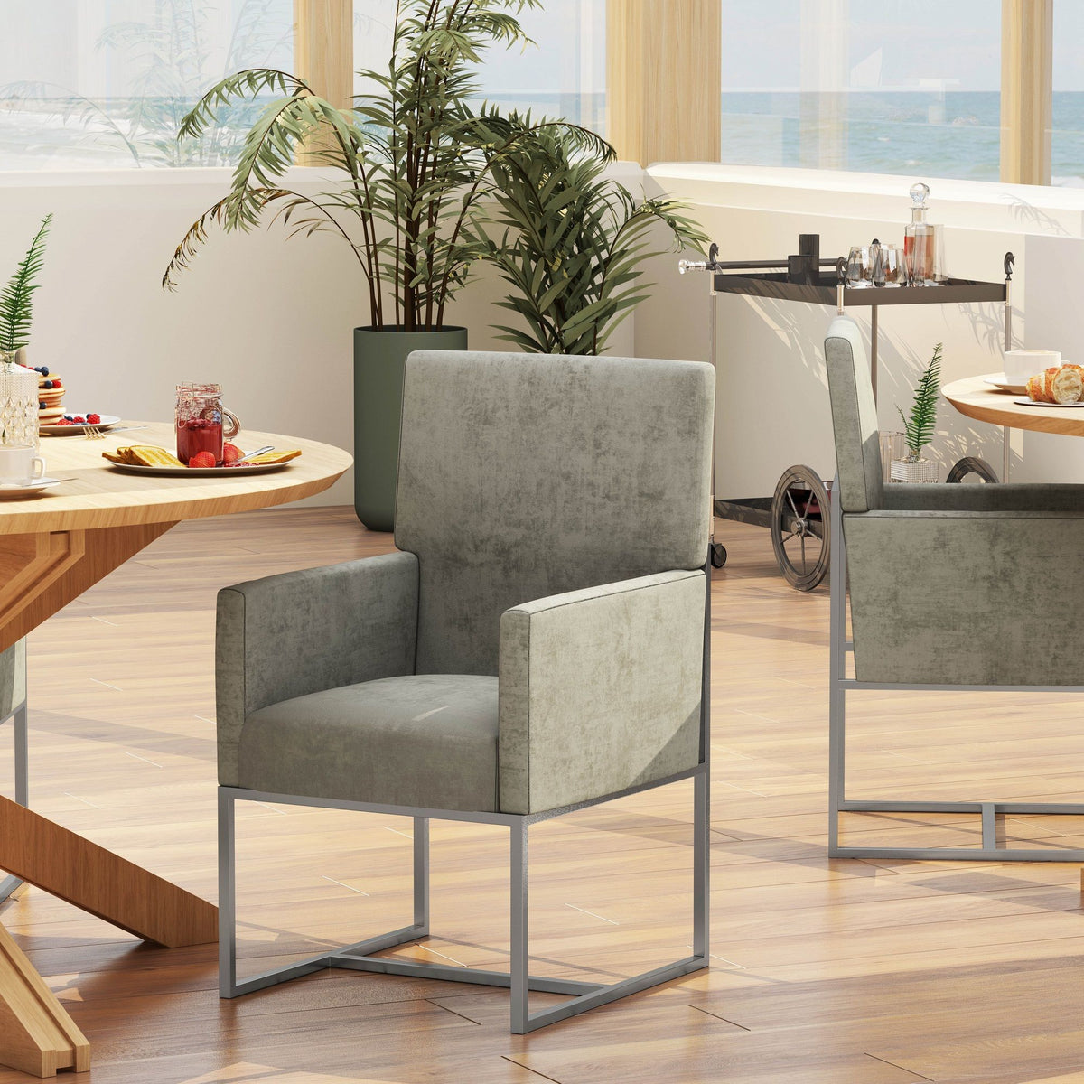 Element - Dining Arm Chair - Steel