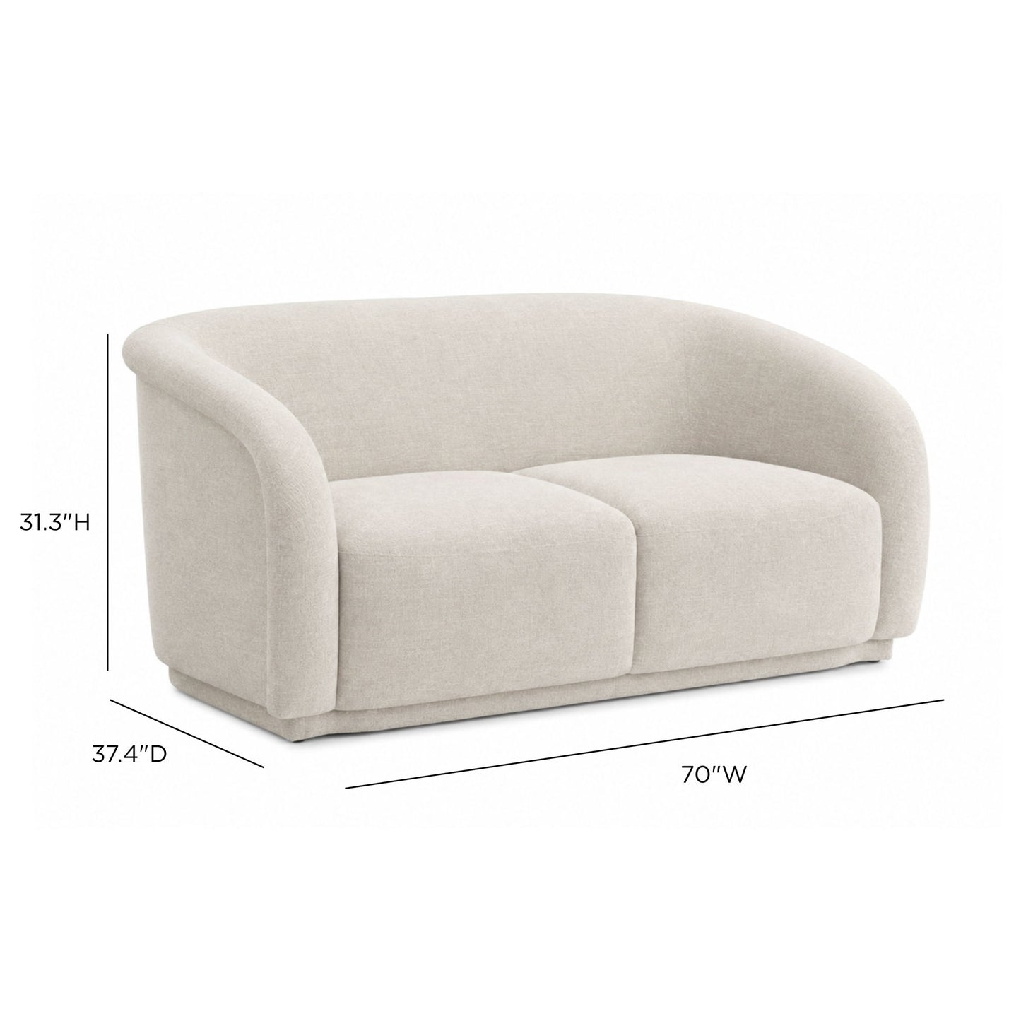 Yara - Distressed Chenille Loveseat - Sand