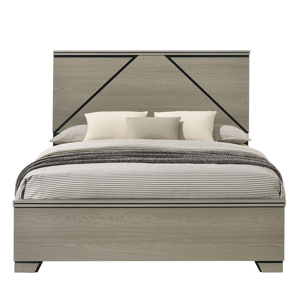 Joanna - Queen Bed With LED - Weathered Gray
