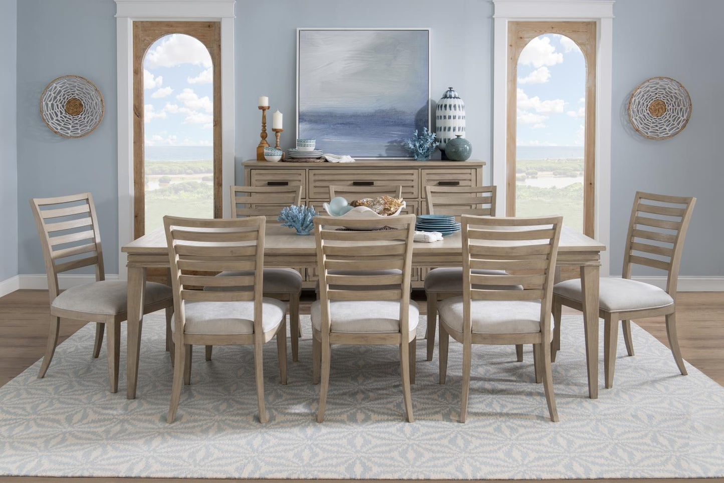 Edgewater - Complete Trestle Table Wood - Soft Sand