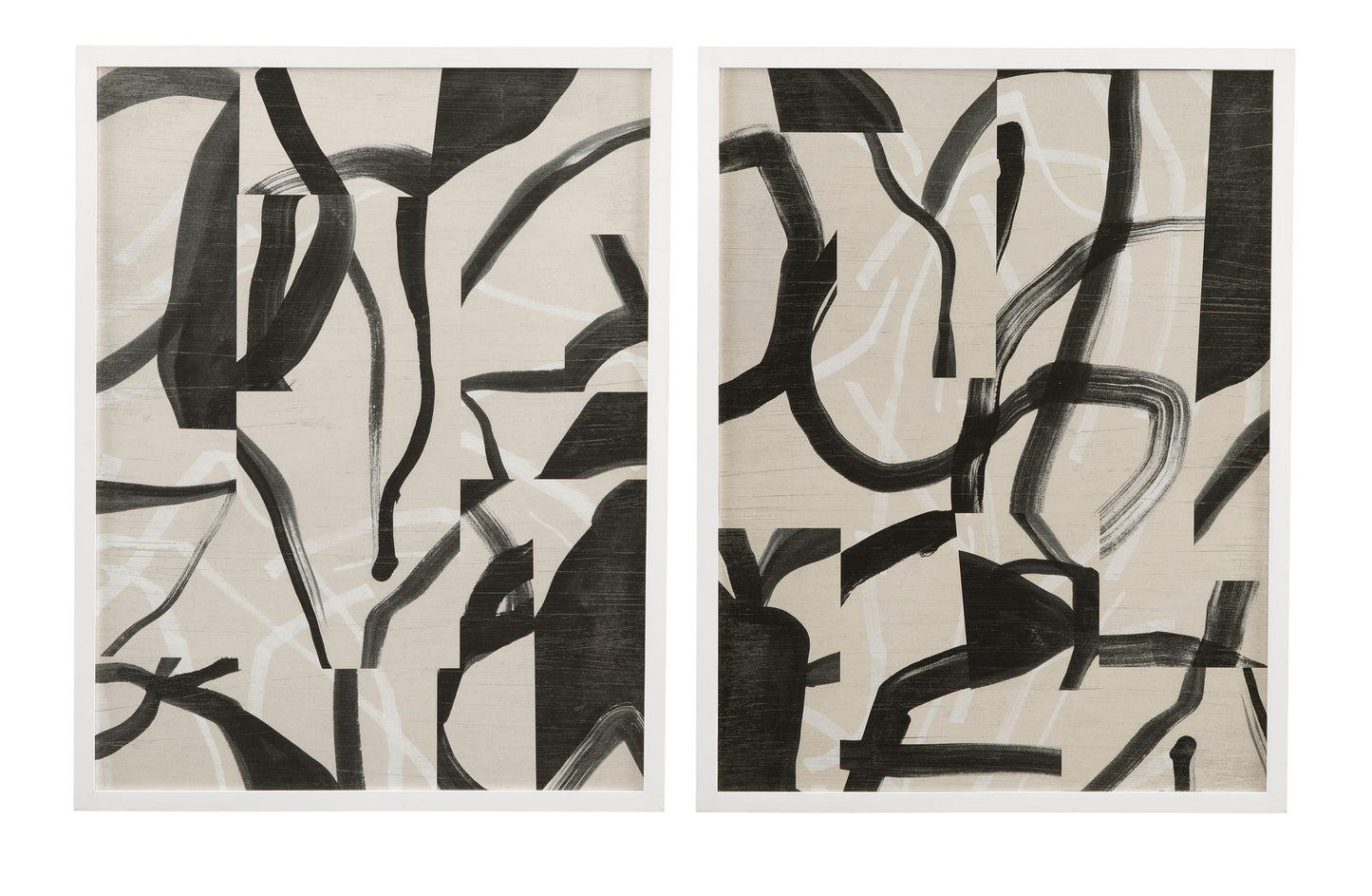 Ink Maze I Framed Print - Gray / Black