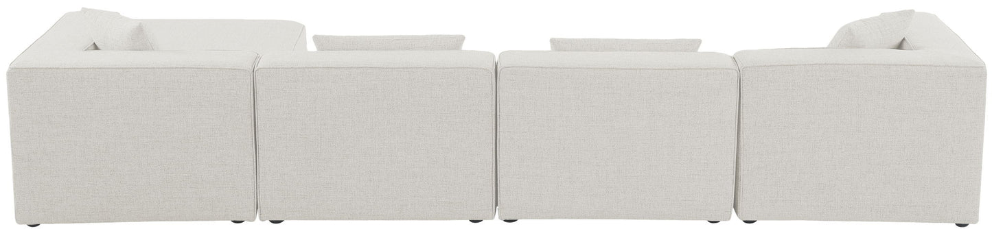 Cube - Linen 5 Piece Modular Sectional With Chaise