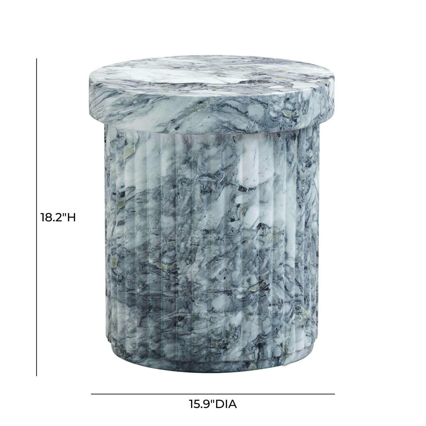 Serafina - Concrete Indoor / Outdoor Side Table - Marble Pattern