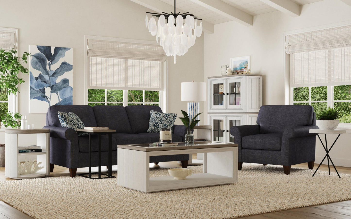 Melody - Rectangular Coffee Table With Casters - White