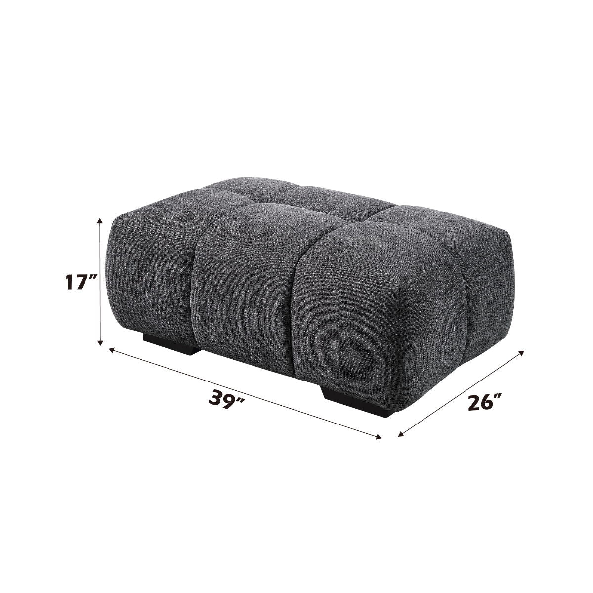 Chosen - Ottoman - Gray Chenille