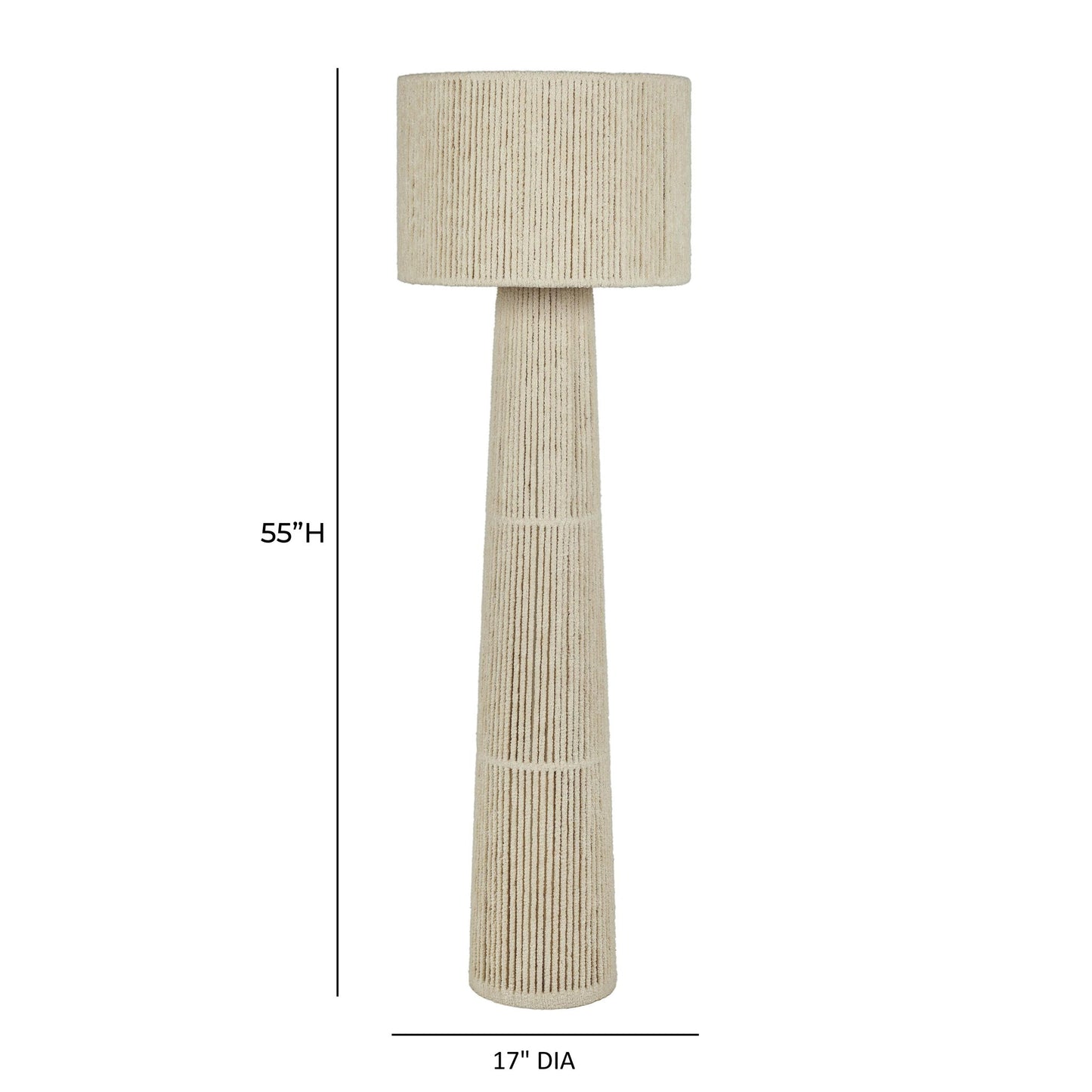 Tapered - Chenille Fiber Floor Lamp - Natural